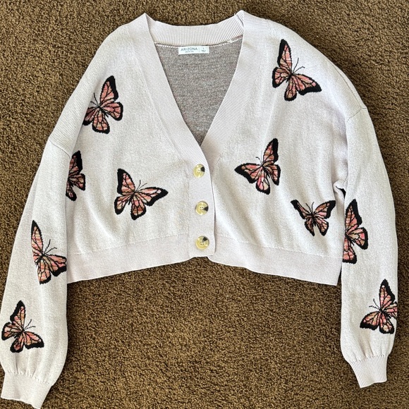 Arizona Jean Company Lavendar Butterfly Cardigan - Picture 1 of 7